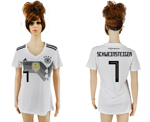 Women's Germany #7 Schweinsteiger White Home Soccer Country Jersey - Click Image to Close
